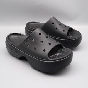 Crocs Stomp Slides M 9 W 11 - 2” Clog‎ Black New Without Box